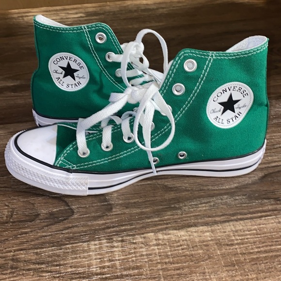 Converse Green and White High-Top Sneakers - Picture 5 of 10